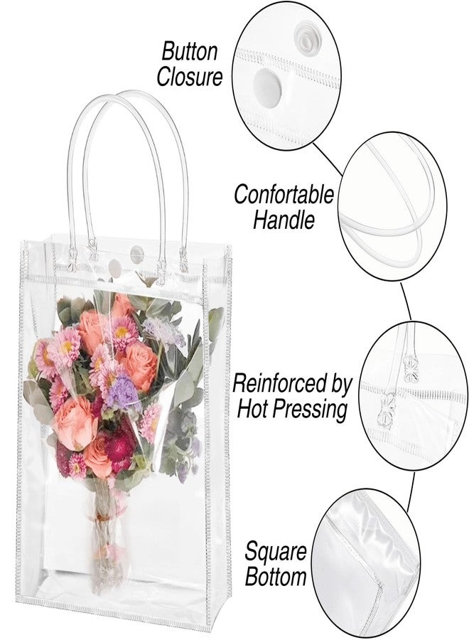 Youeon 40 Pcs Clear PVC Gift Bags with Handles 9x6.7x2.7 Inch, Reusable PVC Gift Wrap Bags, Clear Tote Bag, Shopping Bags for Merchandise, Retail, Boutique, Party Favors, Wedding, Birthday - Image 3